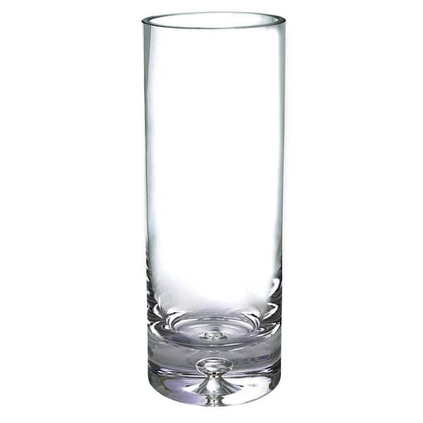 HomeRoots 10.5 in. Clear Crystal Cylinder Decorative Vase