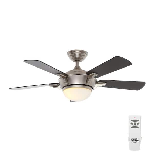 Hampton Bay Midili 44 in. Indoor Brushed Nickel Ceiling Fan with Light Kit and Remote Control