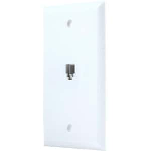 1-Line Cord Wall Jack Wall Plate, White