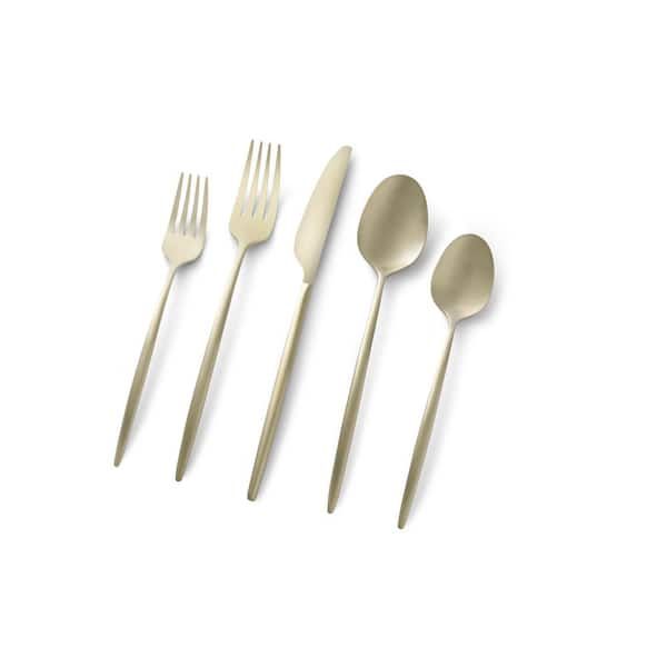 Cambridge Gaze Champagne Satin 18/0 20-Piece Flatware Set (Service for 4)