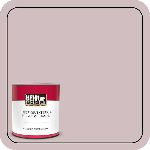 BEHR PREMIUM PLUS 1 qt. #110E-3 Dusky Violet Hi-Gloss Enamel Interior/Exterior Paint & Primer