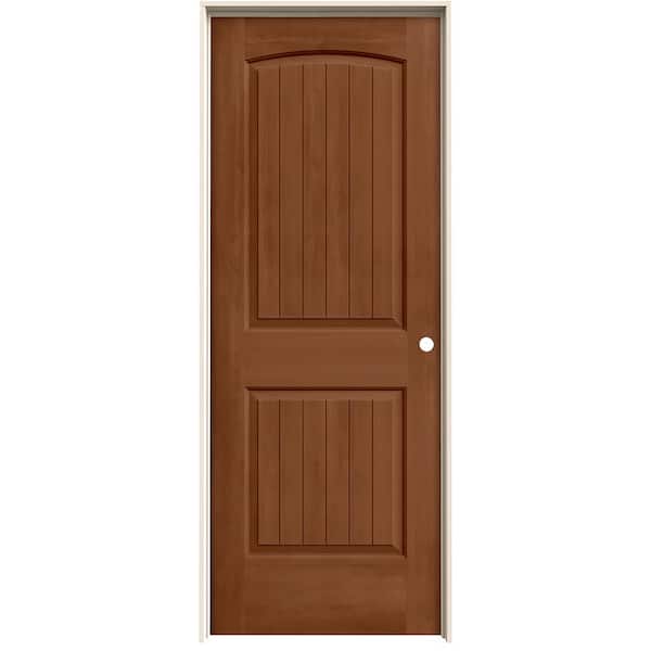 JELD-WEN 24 in. x 80 in. Santa Fe Hazelnut Stain Left-Hand Solid Core Molded Composite MDF Single Prehung Interior Door