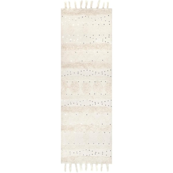 Chandy Textured Wool Area Rug Ivory 2 ft. 6 in. x 10 ft. Runner Rug