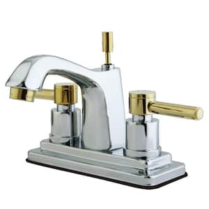 Concord 4 in. Centerset 2-Handle Bathroom Faucet in Chrome and Polished Brass