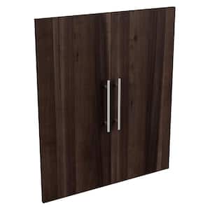 Style+ 25 in. W Modern Modern Walnut Closet Door Kit