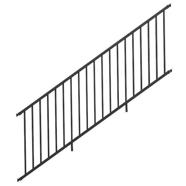 Contemporary 36 in. H x 96 in. W Textured Black Aluminum Pre-Assembled Stair Railing Kit