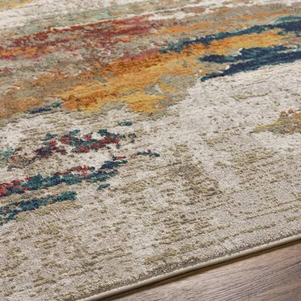 Livabliss Aldine Cream/Burnt Orange 8 ft. x 10 ft. Indoor Area Rug