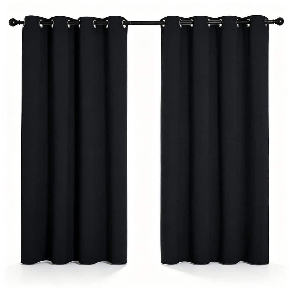 2‑Piece Bath Accessory Set in Black, Thermal Insulated Grommet Blackout Window Curtain Panels price history on PriceWatchPro