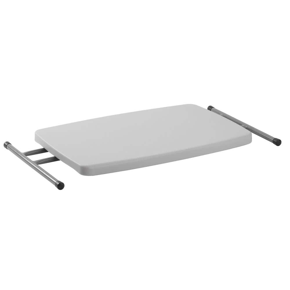 Adjustable Gray Steel and Plastic Folding Table