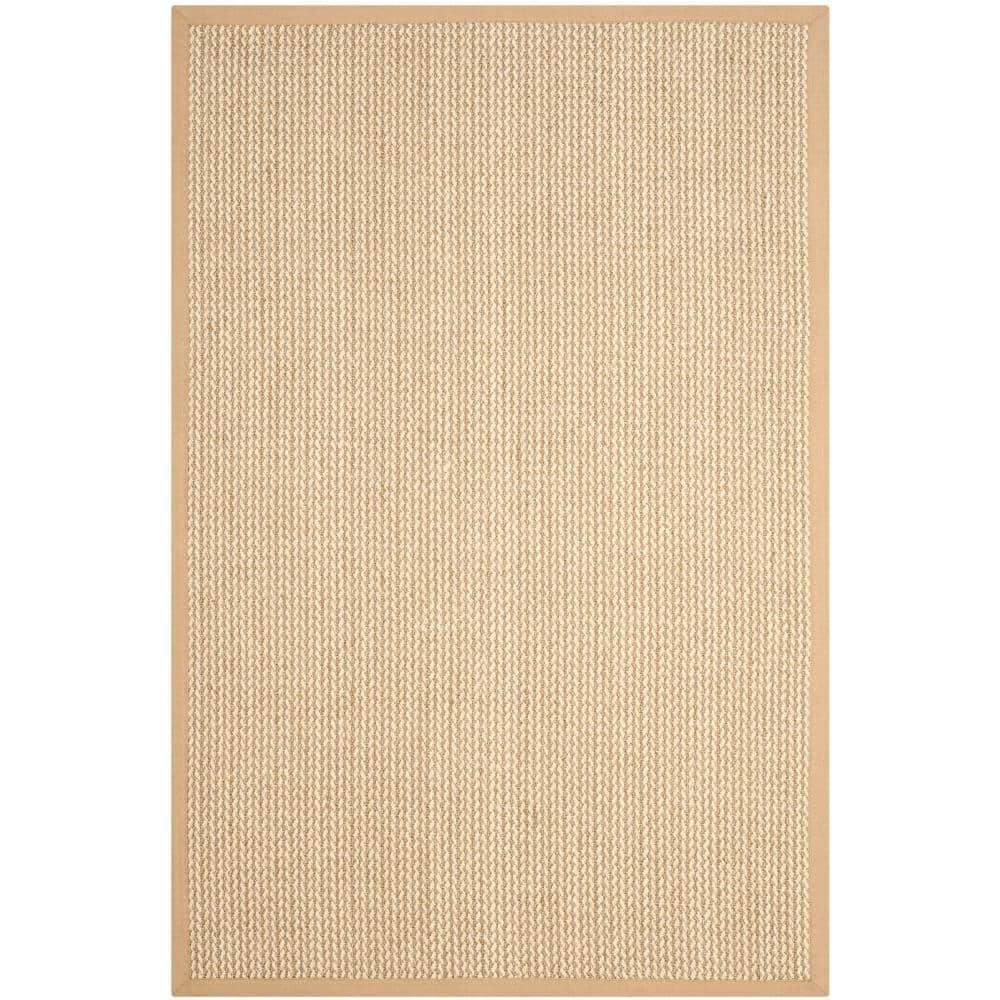 Hand-Knotted Beige Wool Rectangular 6' x 9' Area Rug