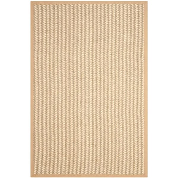 Natural Fiber Beige 6 ft. x 9 ft. Border Area Rug