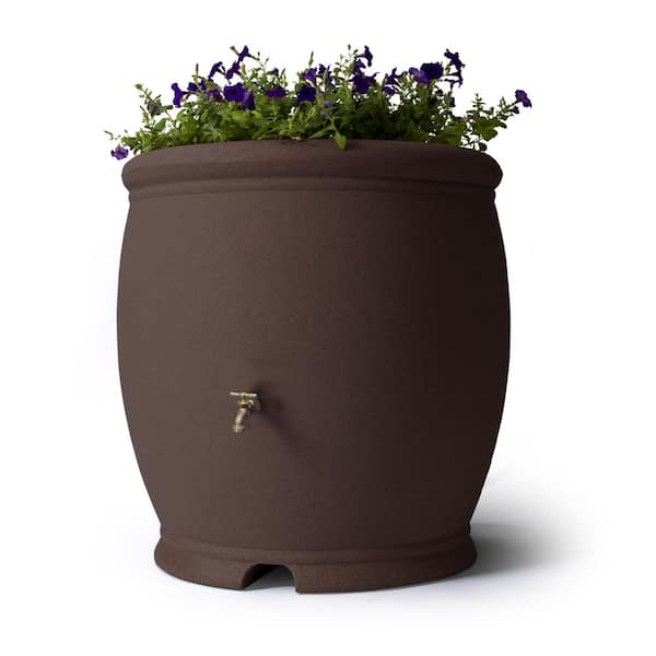 Algreen Barcelona 100 Gal. Rain Barrel in Brownstone