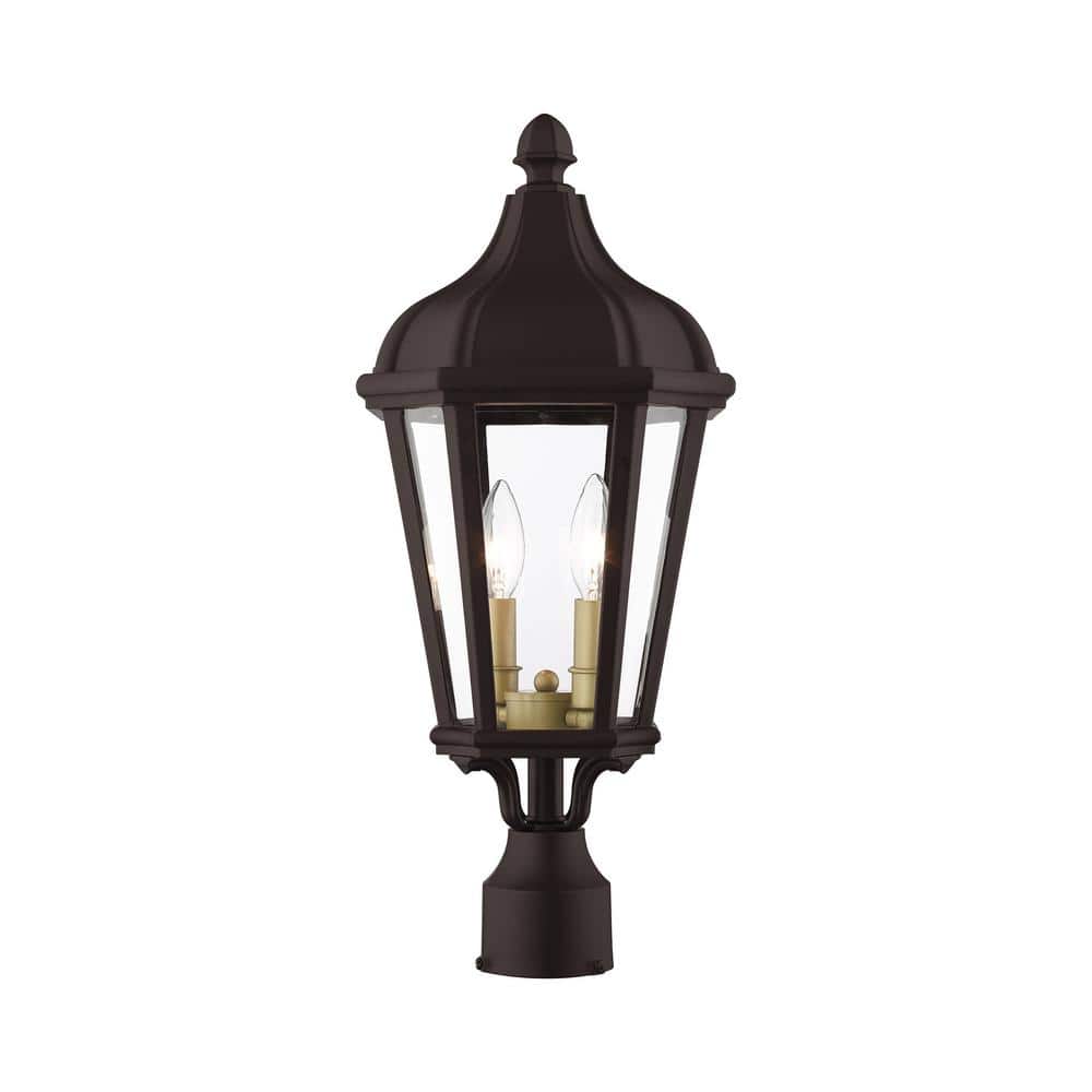 Morgan 2 Light Bronze Outdoor Post Top Lantern