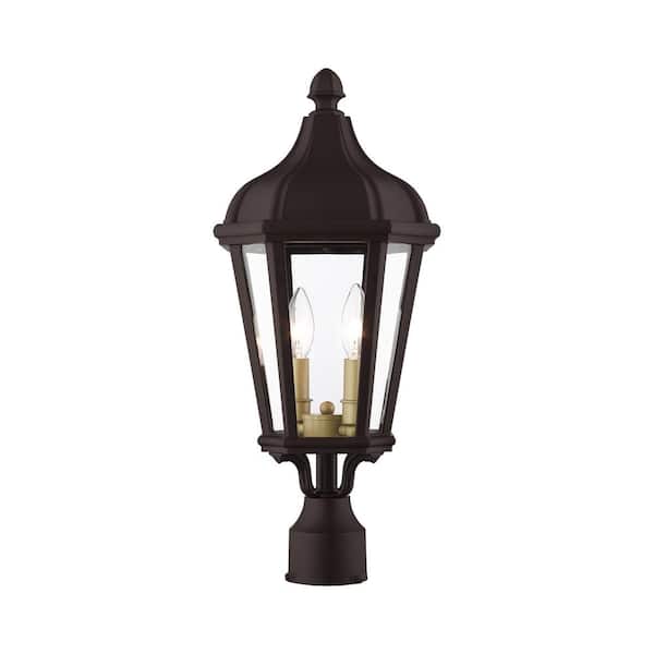 Morgan 2 Light Bronze Outdoor Post Top Lantern