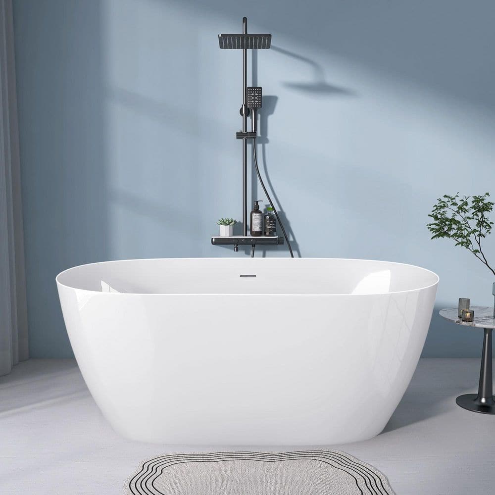 Zeafive 51 in. x 27.5 in. Freestanding Soaking Bathtub Acrylic