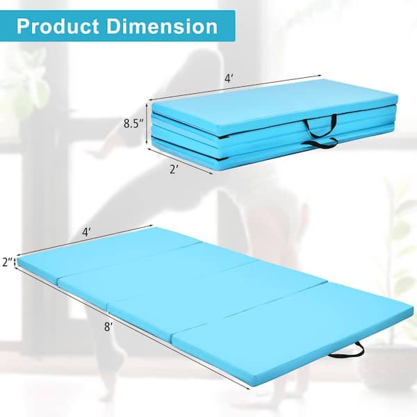 HONEY JOY 30 in. x 30 in. x 18 in. Blue Incline Gymnastics Mat Wedge Shape  Foldable Durable Fitness Mat 6 sq. ft. TOPB004468 - The Home Depot