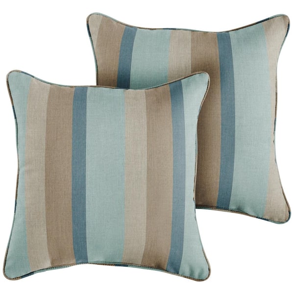 SORRA HOME Sunbrella Gateway Mist Outdoor Corded Throw Pillows (2-Pack)