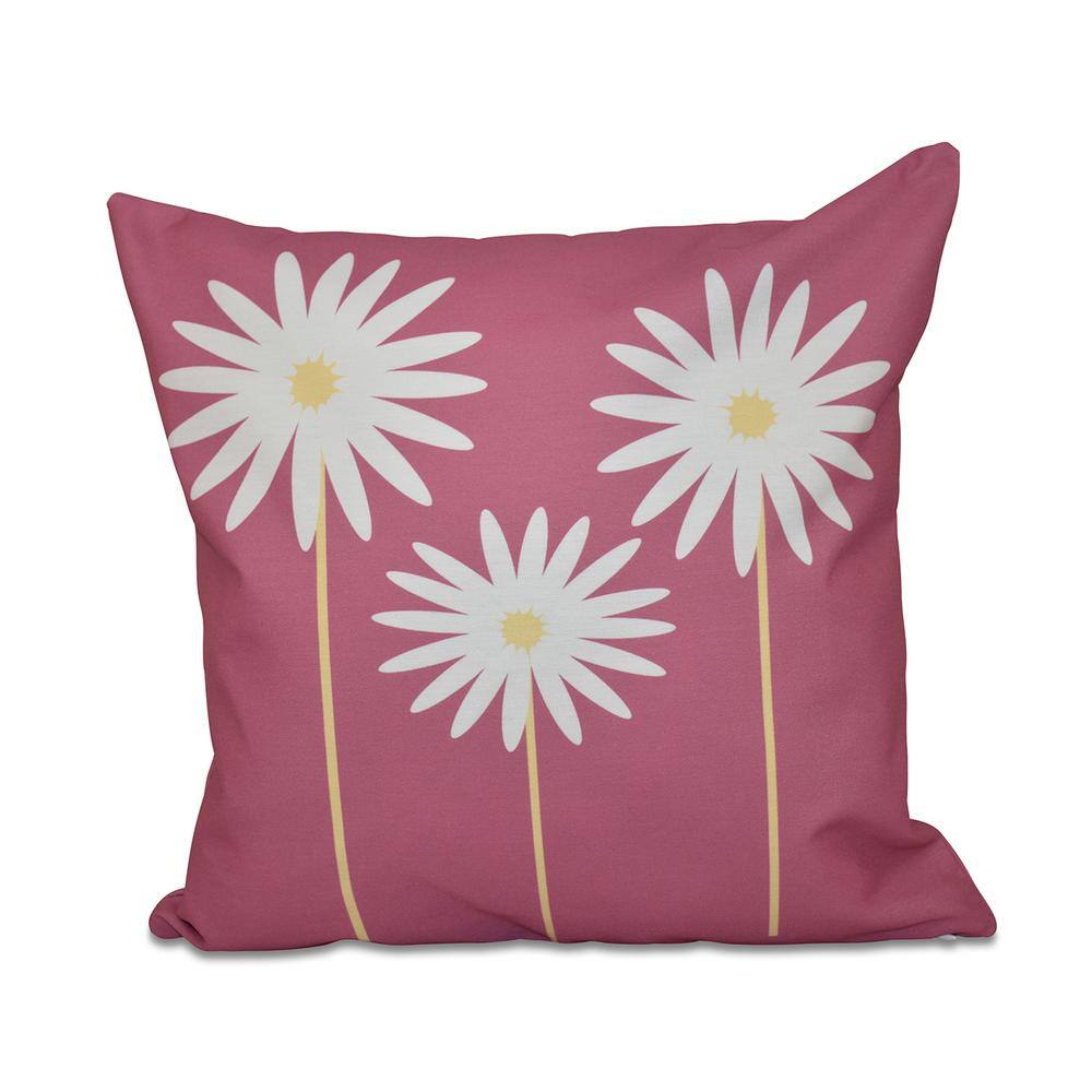 Daisy May Floral Print Throw Pillow in Pink