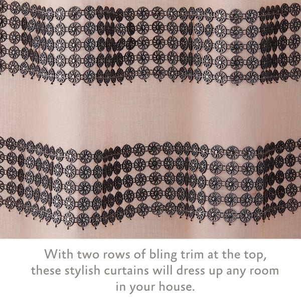 Jessica Simpson Milly Bling 38 in. W x 63 in. L Faux Linen Sheer