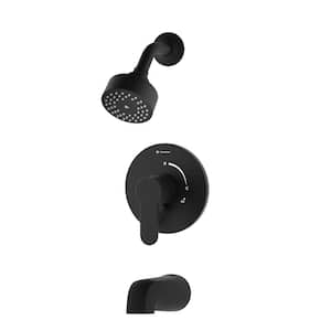 Identity 1-Handle Wall-Mounted Tub and Shower Trim Kit with Diverter Lever in Matte Black (Valve not Included)