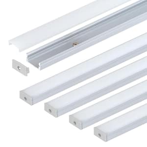 LED Tape Light Mounting Channel, Easy Surface Mount, Silver, with Pre-Drilled Holes