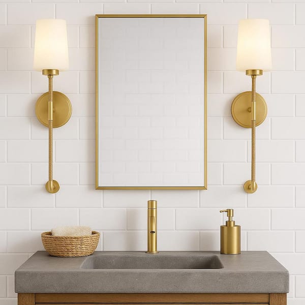 Kline 1-Light 5 in. Wide Lacquered Brass Sconce