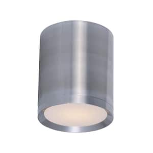 Lightray 5 in. Wide Brushed Aluminum 1-Light Outdoor Flush Mount