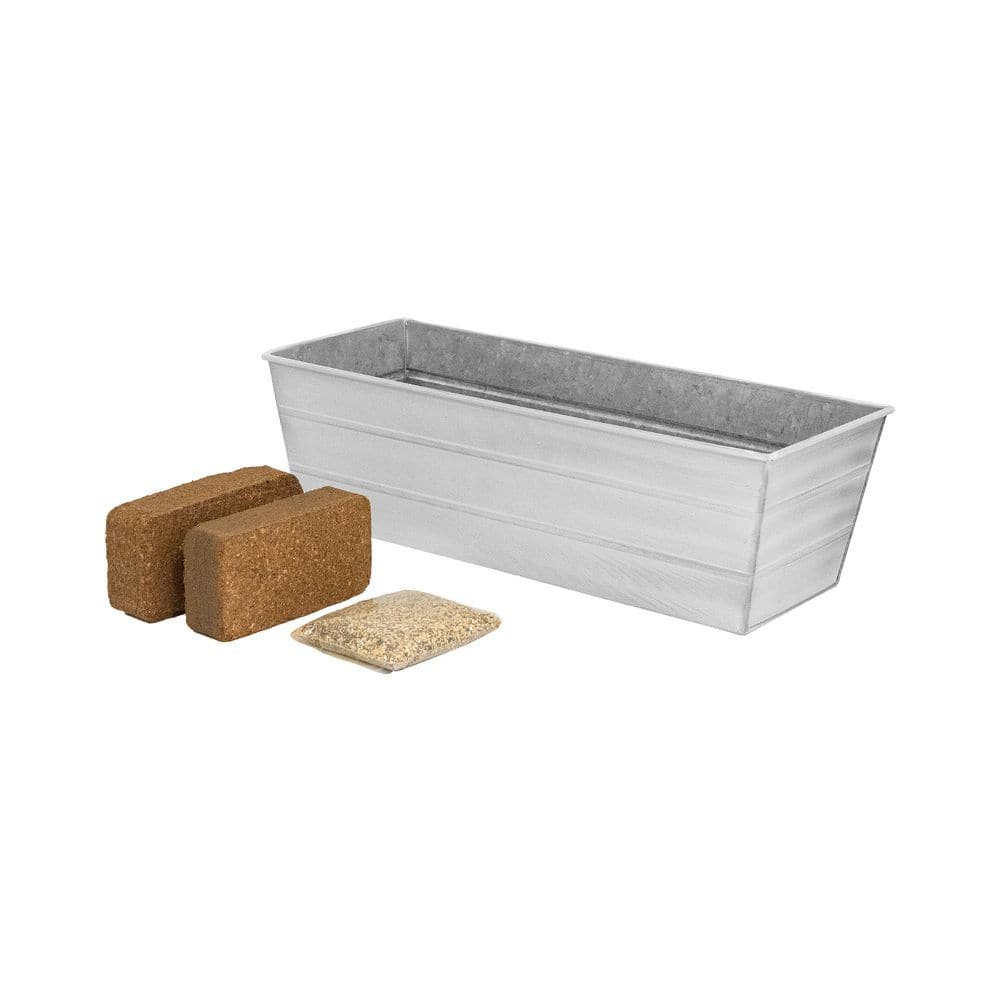 "24"" W Cape Cod White Galvanized Steel Indoor Outdoor Bloom Box Garden Growing Kit, Garden Accent" price history on PriceWatchPro