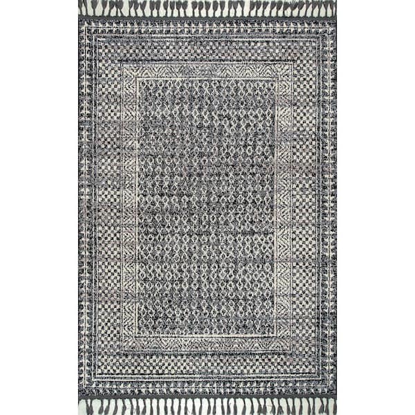 nuLOOM Claudia Diamond Tassel Ivory Multi 11 ft. x 14 ft. Indoor Area Rug