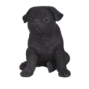 Black Pug Puppy Statue