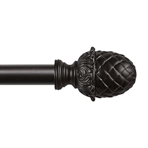 Acorn 36 in. - 72 in. Adjustable 1 in. Single Curtain Rod Kit in Matte Bronze with Finial