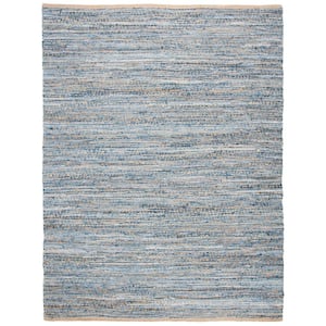 Cape Cod Natural/Blue 10 ft. x 14 ft. Gradient Striped Area Rug