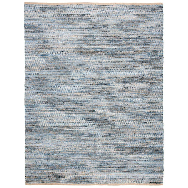 SAFAVIEH Cape Cod Natural/Blue 10 ft. x 14 ft. Gradient Striped Area Rug