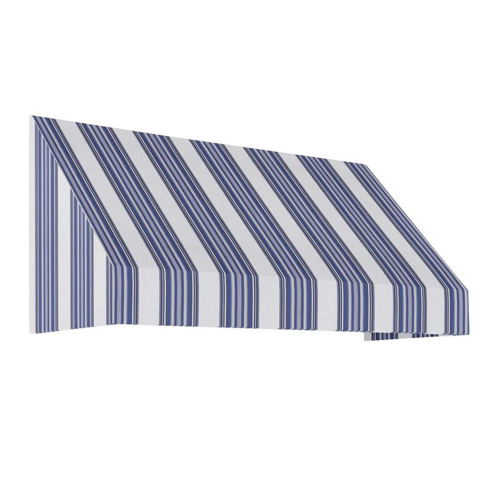 7.38 ft. New Yorker Acrylic Fabric Fixed Awning (88.5 in. W x 24 in. H x 36 in. D) in Navy/Gray/White Multi price history on PriceWatchPro