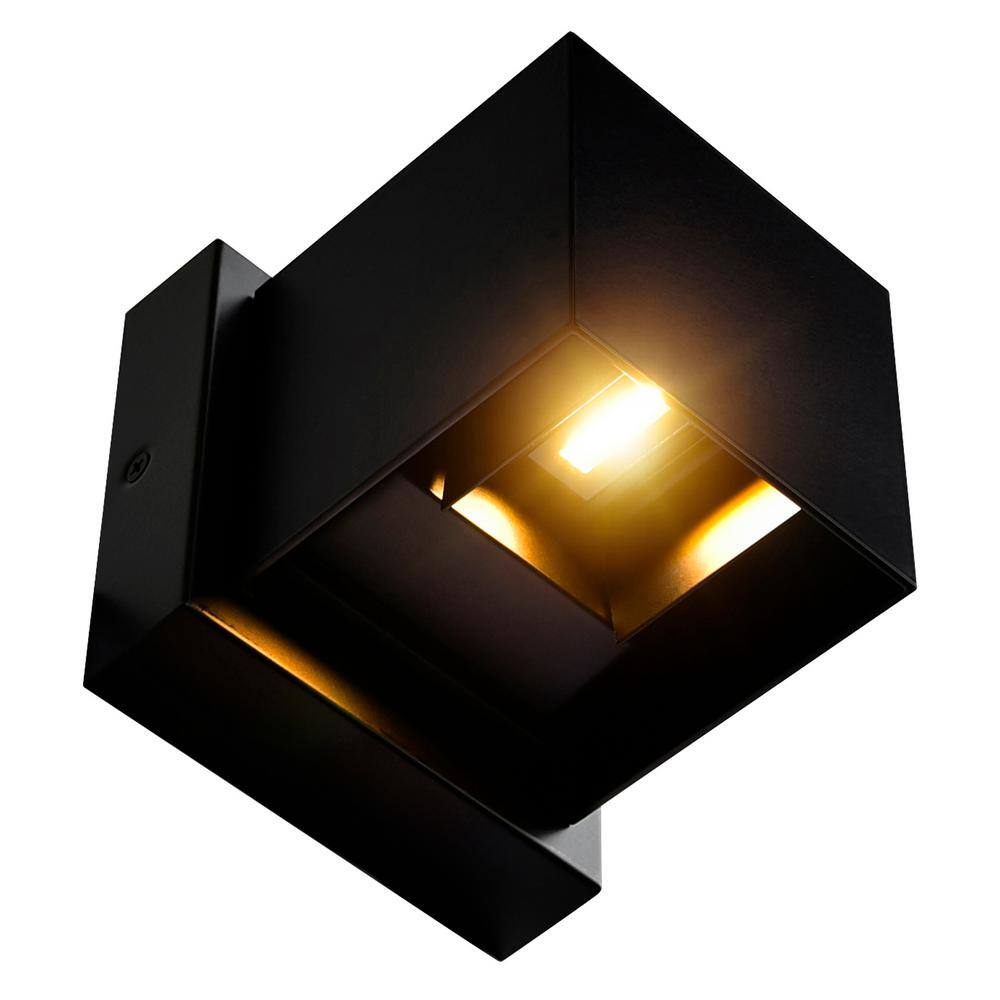 Black Metal 4-Inch Dimmable LED Wall Sconce