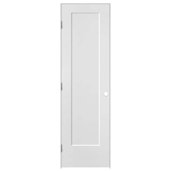 Masonite 24 in. x 80 in. Lincoln Park 1-Panel Left-Handed Hollow-Core Primed Composite Single Prehung Interior Door