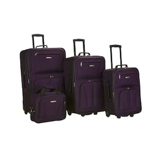 Sydney Collection Expandable 4-Piece Softside Luggage Set, Purple