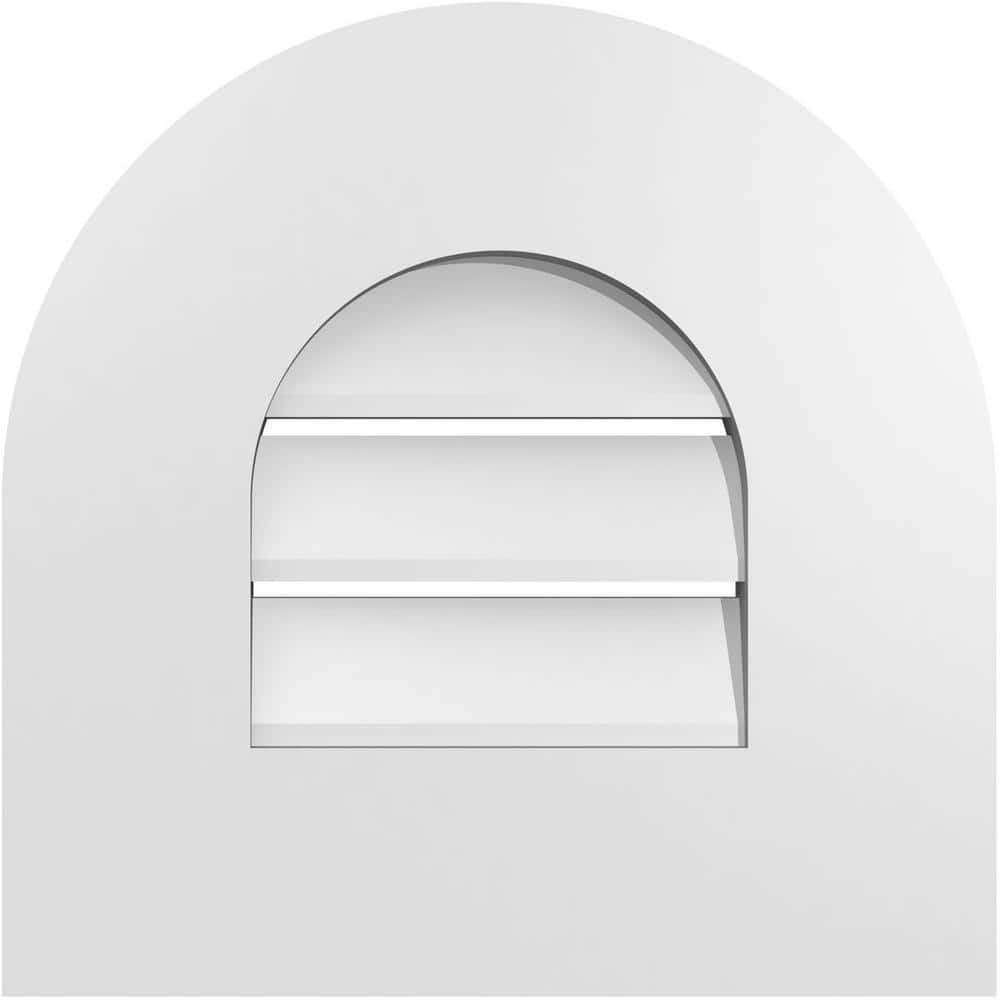 14 in. x 14 in. Round Top Surface Mount PVC Gable Vent: Functional with Standard Frame price history on PriceWatchPro