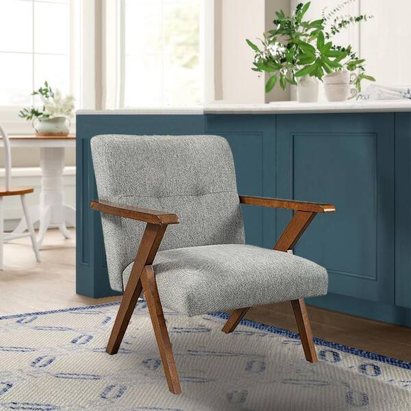 grey wooden armchair