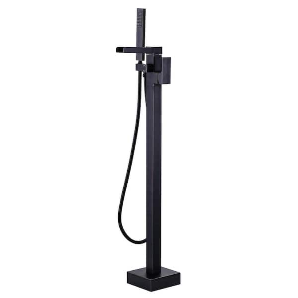 Single-Handle Freestanding Tub Faucet with Hand Shower in Oil Rubbed Bronze