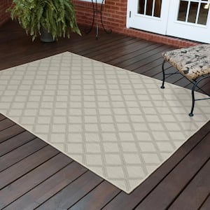 Preston Ivory Doormat 3 ft. x 5 ft. Geometric Indoor/Outdoor Area Rug