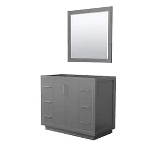 Icon 41.25 in. W x 21.75 in. D x 34.25 in. H Single Bath Vanity Cabinet without Top in Dark Gray with 34" Mirror