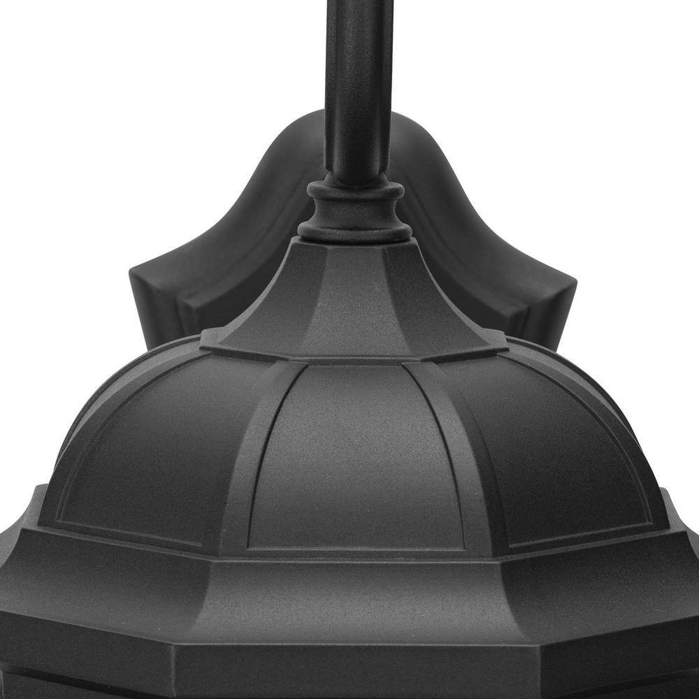 Antique Bronze and Black Outdoor Wall Lantern with Seeded Glass