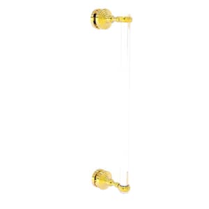 Pacific Grove 18 in. Single Side Shower Door Pull with Twisted Accents in Polished Brass