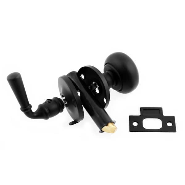 Matte Black Storm Screen Door Latch with Rosettes