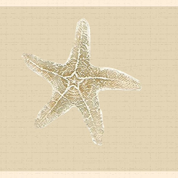 Dundee Deco Falkirk Dandy II Cream Beige Seahorse Shells Starfish Nautical Peel and Stick Wallpaper Border