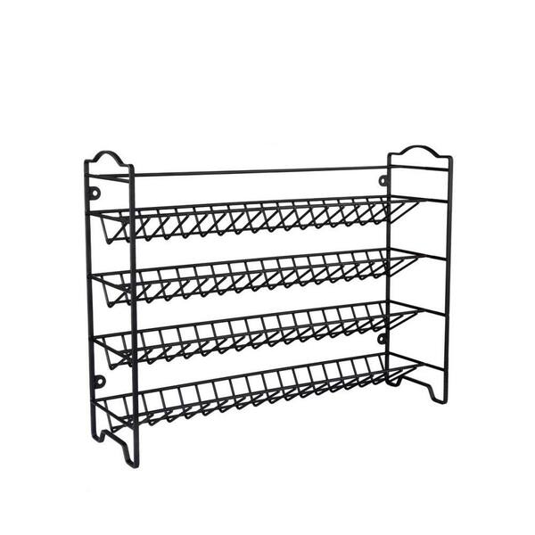 Wudkey Black Alloy Steel Spice Rack Organizer with Empty Square Spice ...