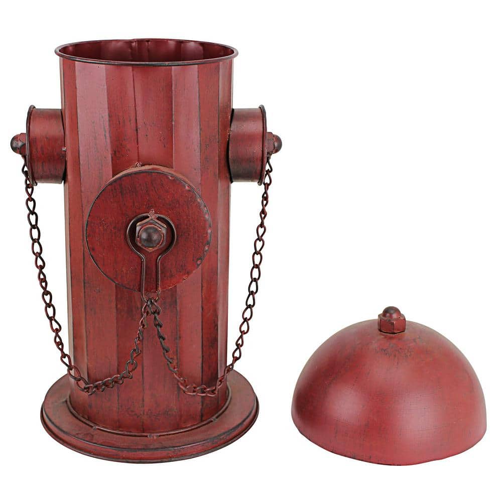 Medium Vintage Red Metal Fire Hydrant Statue