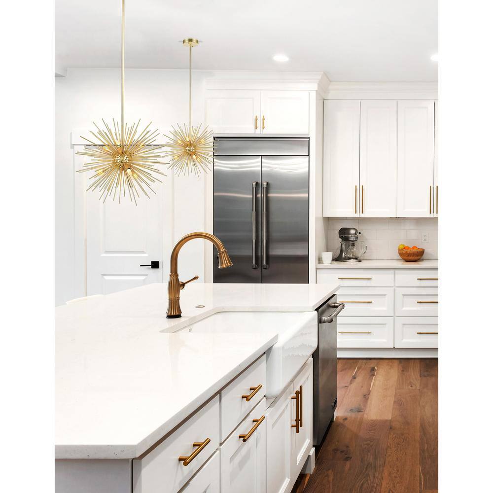 Savannah 16" Gold Leaf Metal Sputnik Chandelier