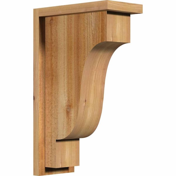 Ekena Millwork 6 in. x 12 in. x 20 in. Western Red Cedar Newport Rough Sawn Corbel with Backplate